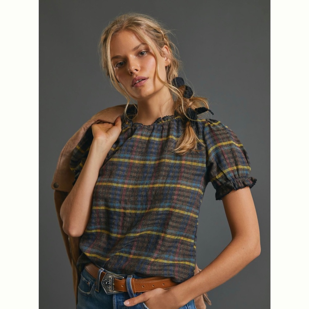 Anthropologie puff sleeve top medium